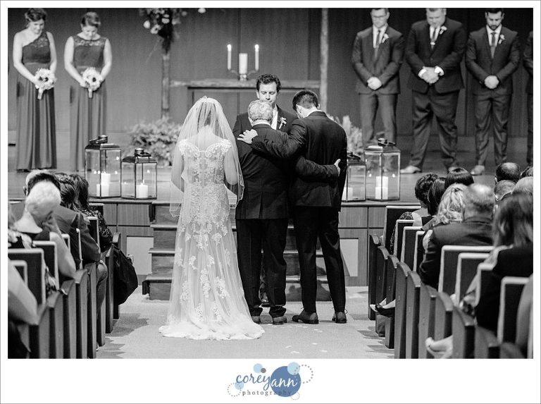 Wedding ceremony at Parkside Church in Chagrin Falls Ohio