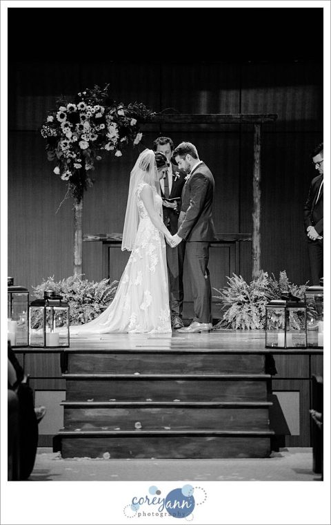 Wedding ceremony at Parkside Church in Chagrin Falls Ohio