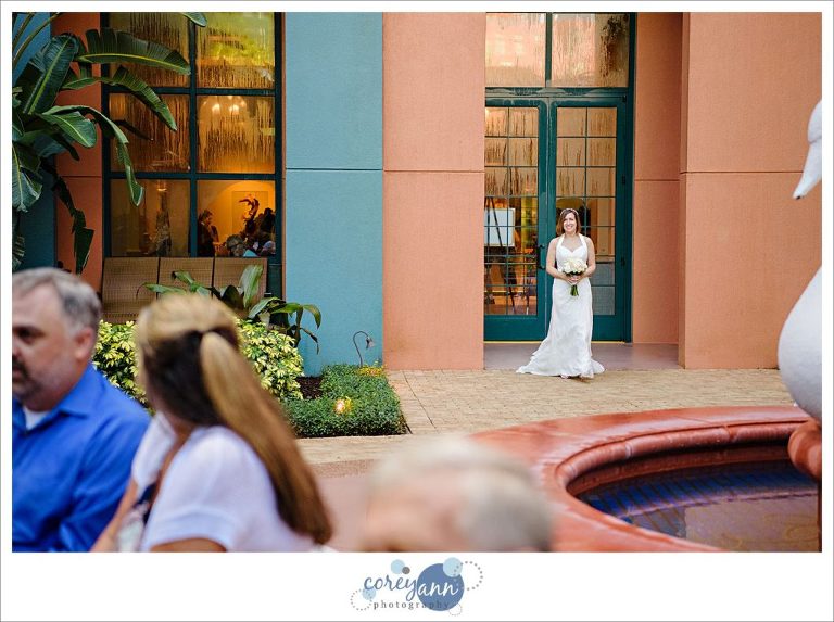 Walt Disney World Swan Wedding in Courtyard