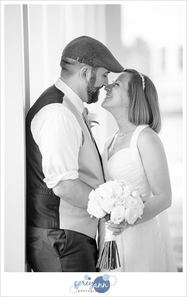 Black and white wedding photo at Walt Disney World
