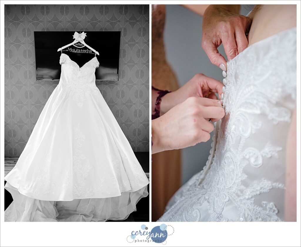 Bride getting ready at aloft hotel near cleveland ohio