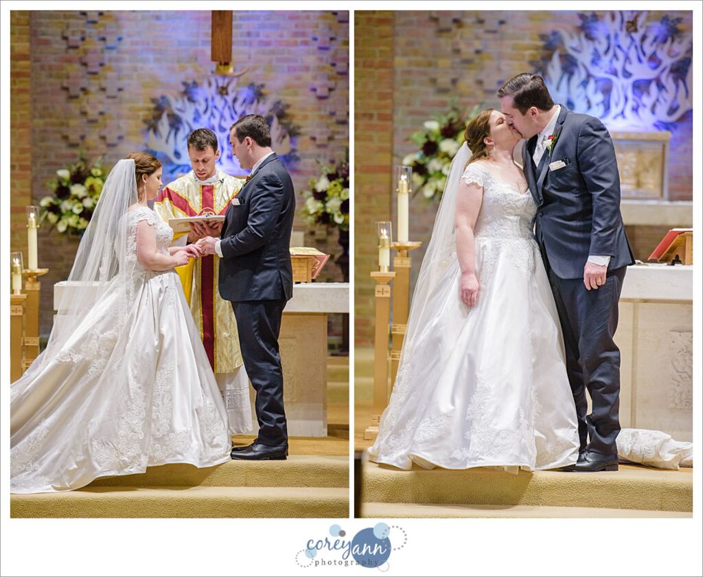 Wedding ceremony at Mary of the Apostles in Brook Park Ohio