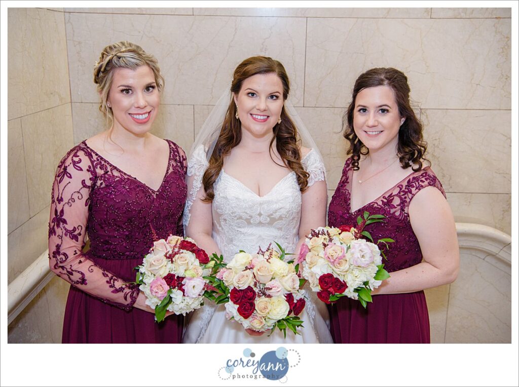 Wedding photos at Cleveland Public Library in Ohio