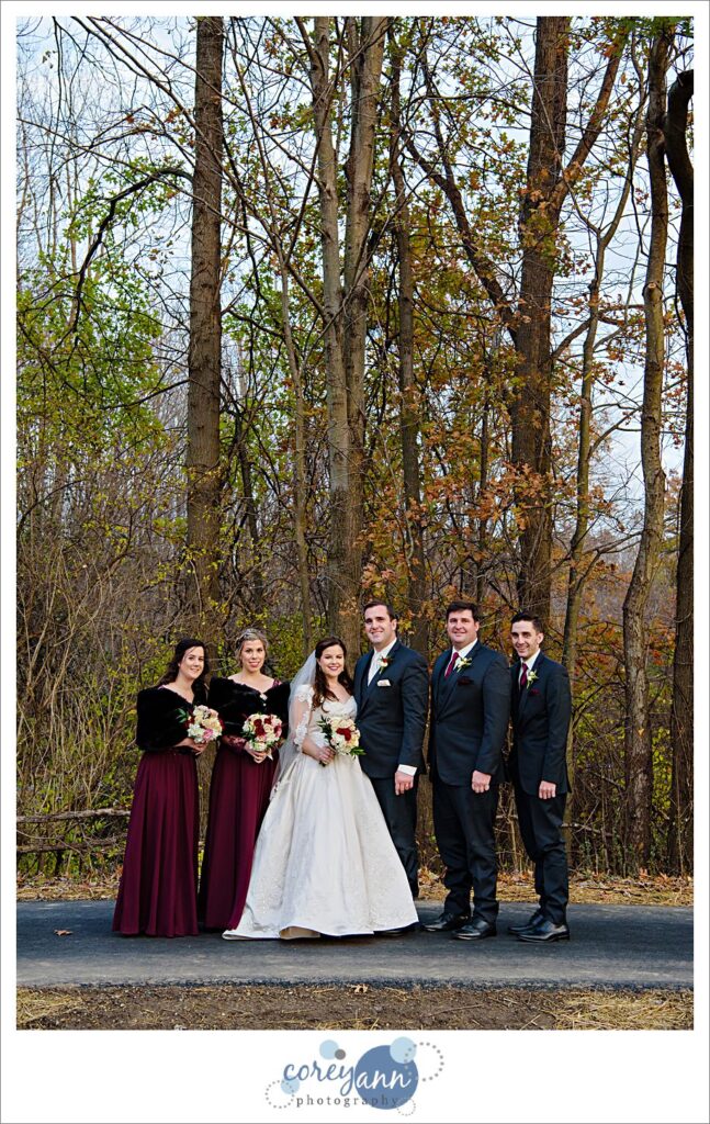 Autumn wedding photos at Bradley Woods Reservation in Ohio