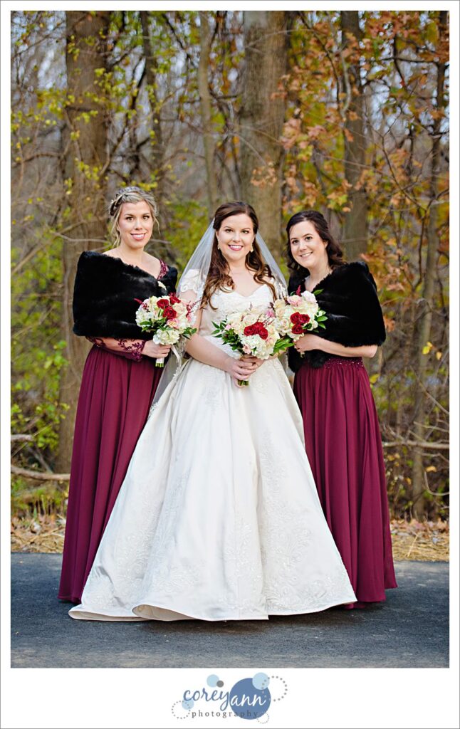 Autumn wedding photos at Bradley Woods Reservation in Ohio