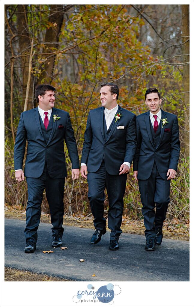 Autumn wedding photos at Bradley Woods Reservation in Ohio