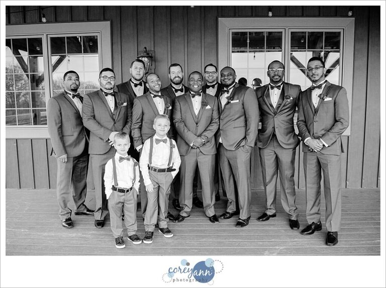 Groom and Groomsman at Mapleside Farms in Ohio