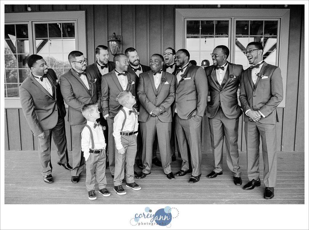 Groom and Groomsman at Mapleside Farms in Ohio