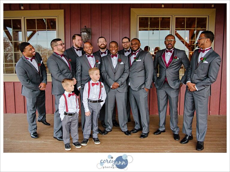 Groom and Groomsman at Mapleside Farms in Ohio