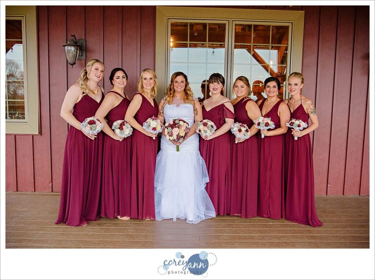 Bride and Bridesmaids at Mapleside Farms