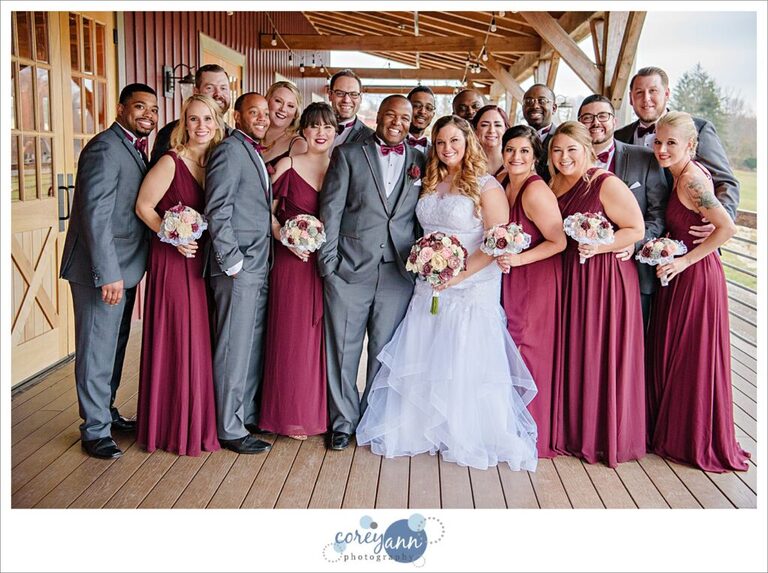 Wedding bridal party at Mapleside Farms