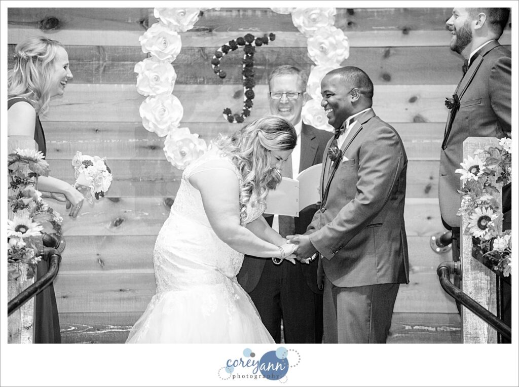 Wedding ceremony at Mapleside Farms in Ohio