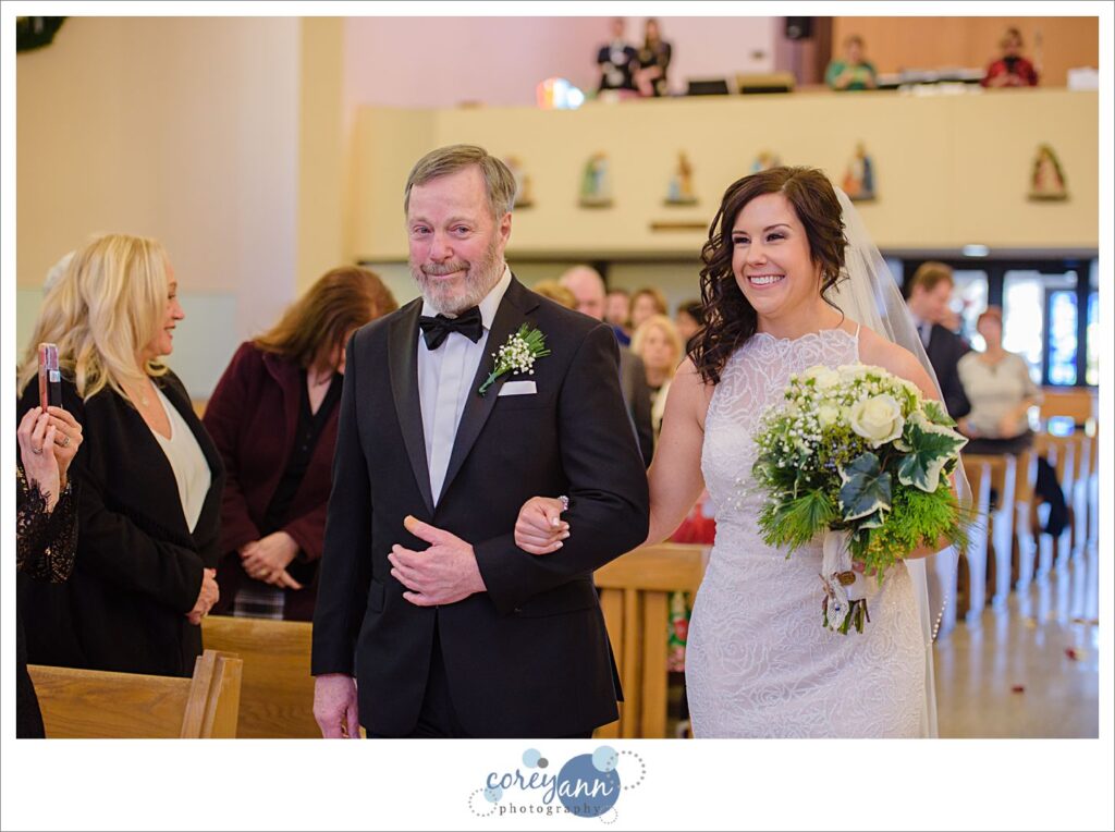 Wedding ceremony at Holy Family Catholic Church in Parma Ohio