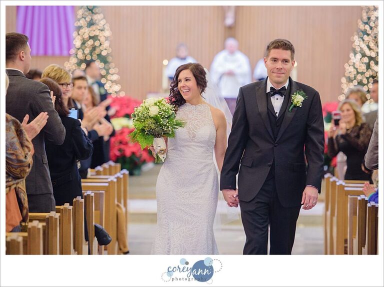 Wedding ceremony at Holy Family Catholic Church in Parma Ohio