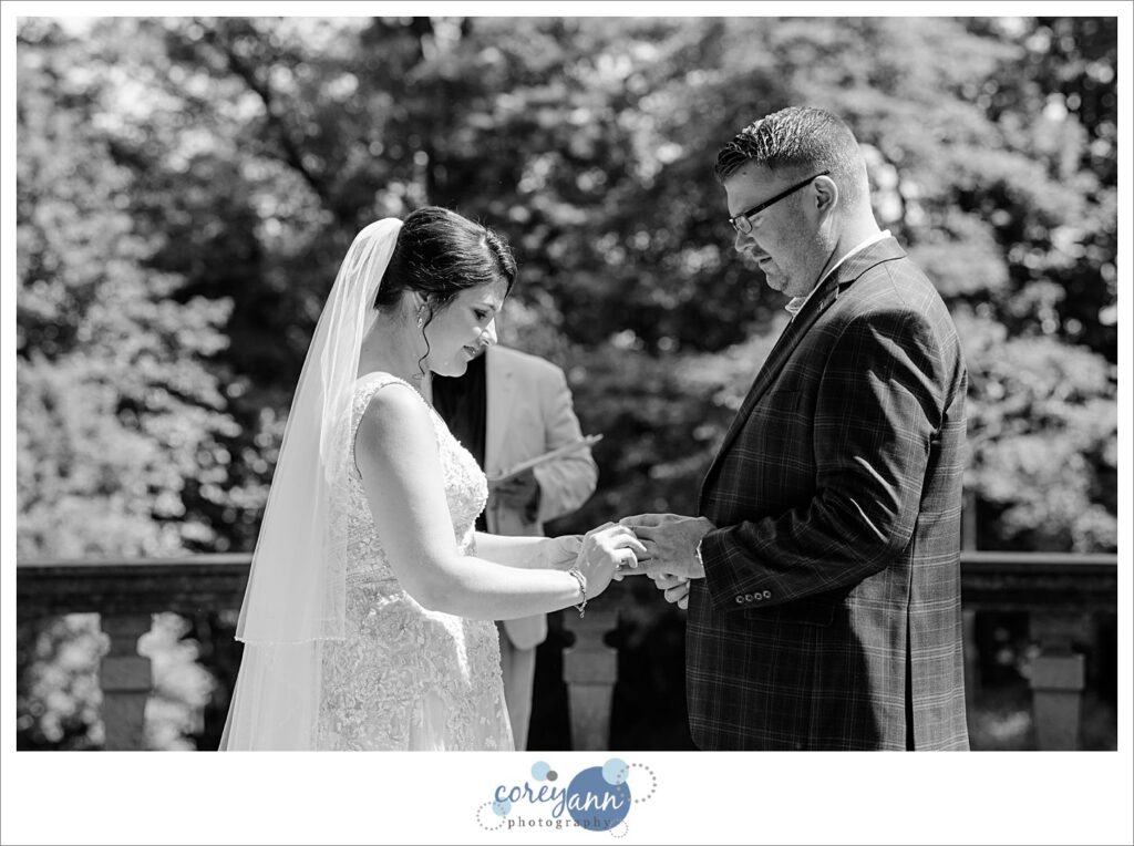 Tea houses wedding ceremony at Stan Hywet