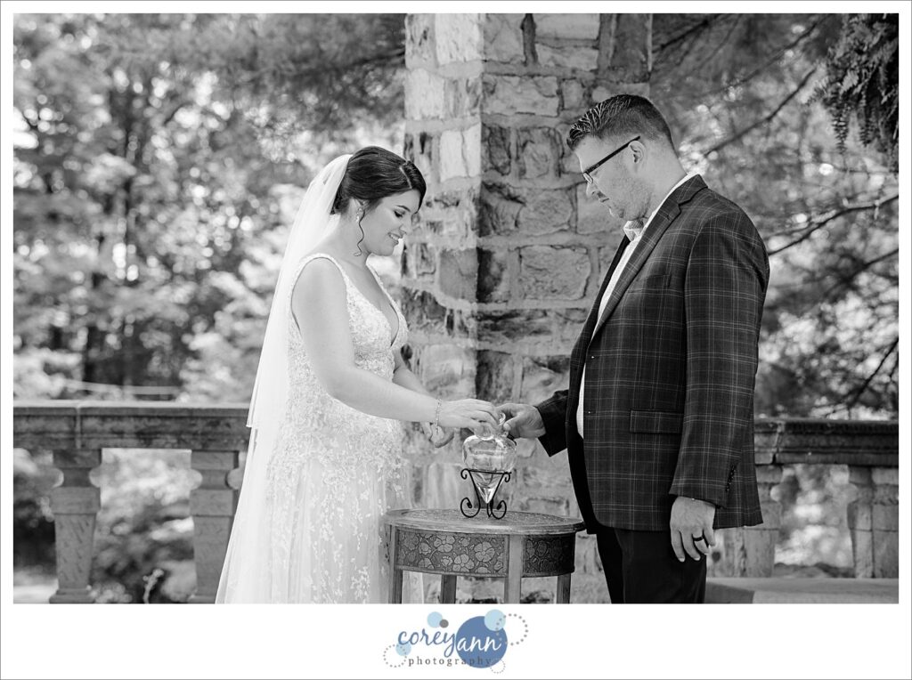 Tea houses wedding ceremony at Stan Hywet