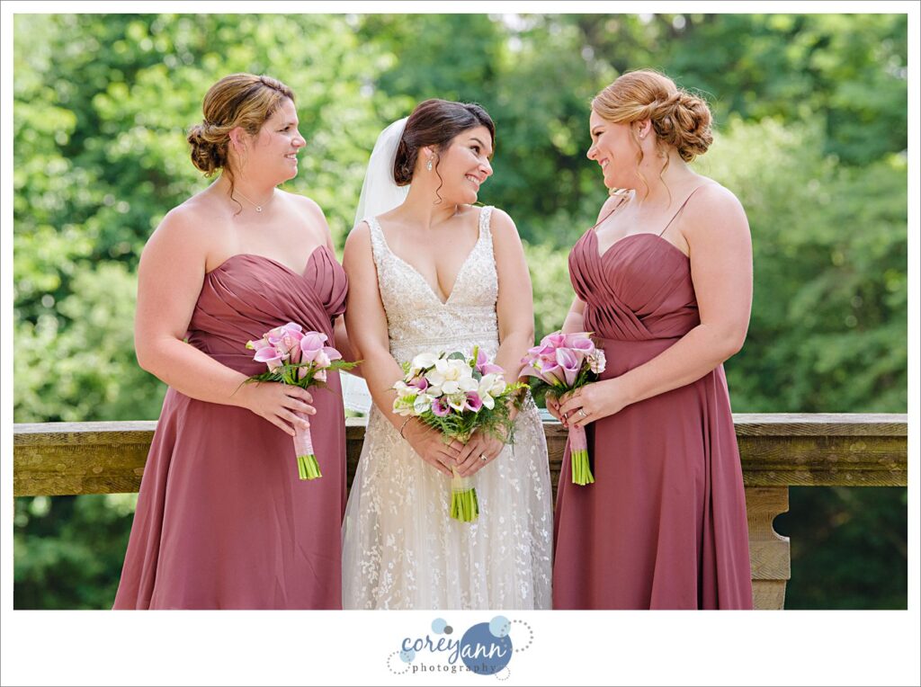 bridesmaids after wedding at Stan Hywet
