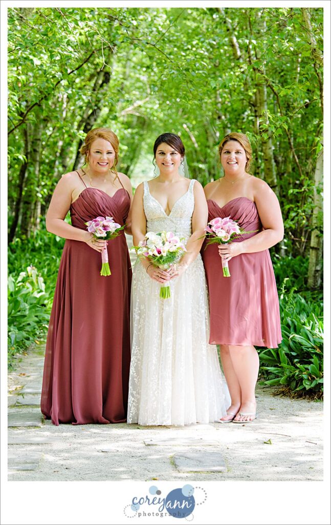 bridesmaids after wedding at Stan Hywet