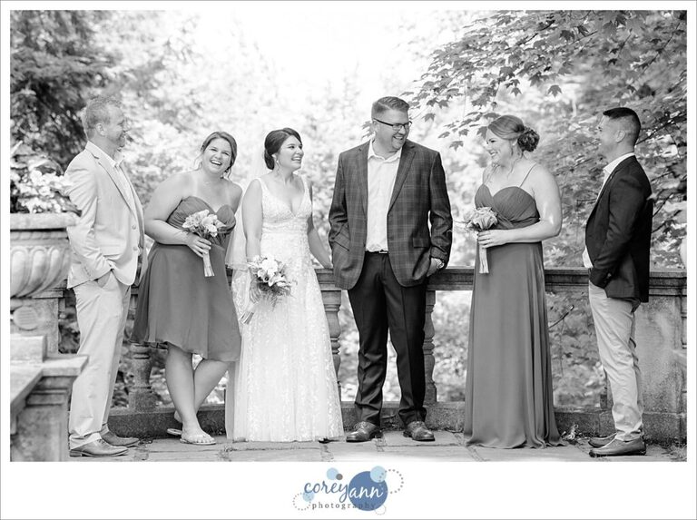 Wedding bridal party at Stan Hywet in Akron