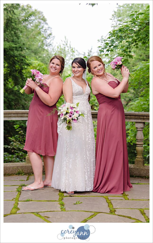 bridesmaids after wedding at Stan Hywet