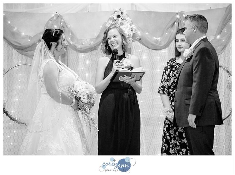 Wedding ceremony at Santangelo's in Massillon Ohio
