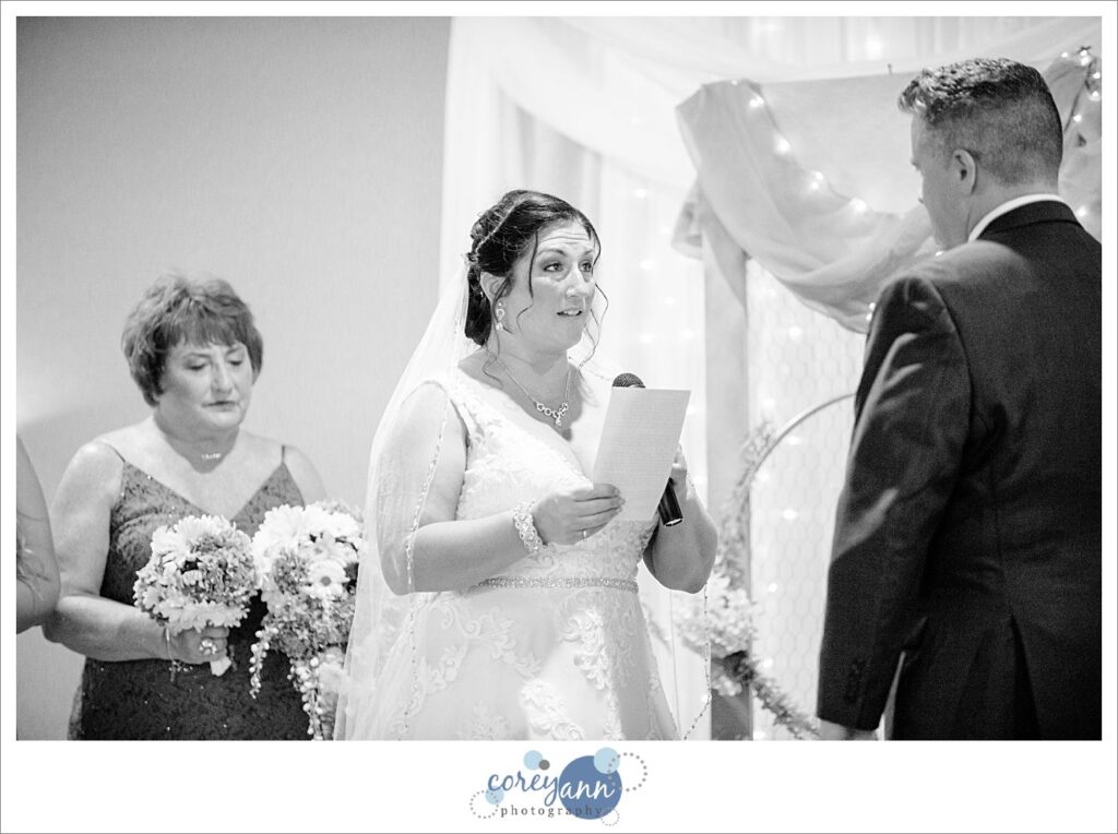 Wedding ceremony at Santangelo's in Massillon Ohio