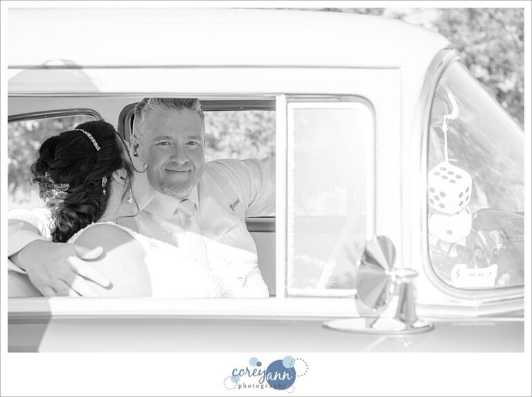 Wedding photos in Massillon Ohio with old Chevy
