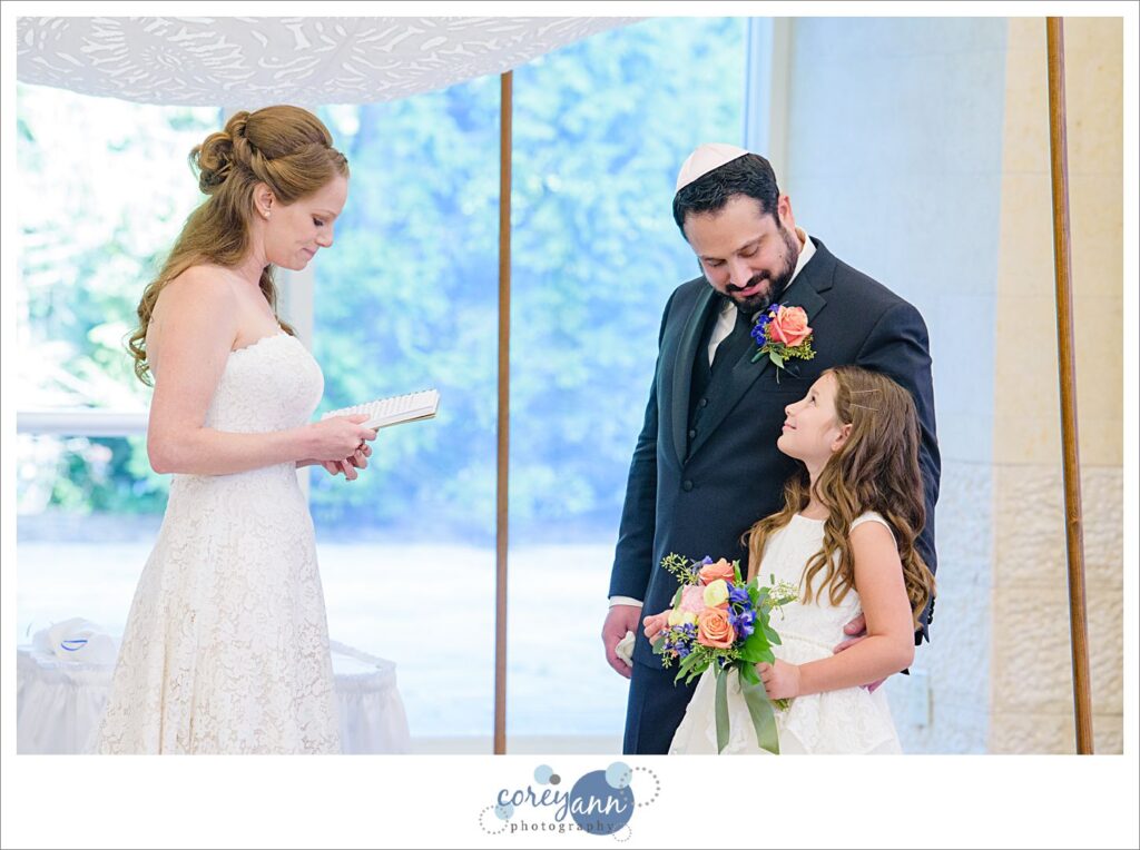 Wedding ceremony at Fairmont Temple in Beachwood Ohio