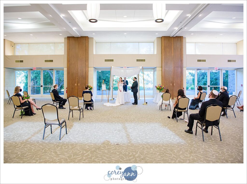 Wedding ceremony at Fairmont Temple in Beachwood Ohio