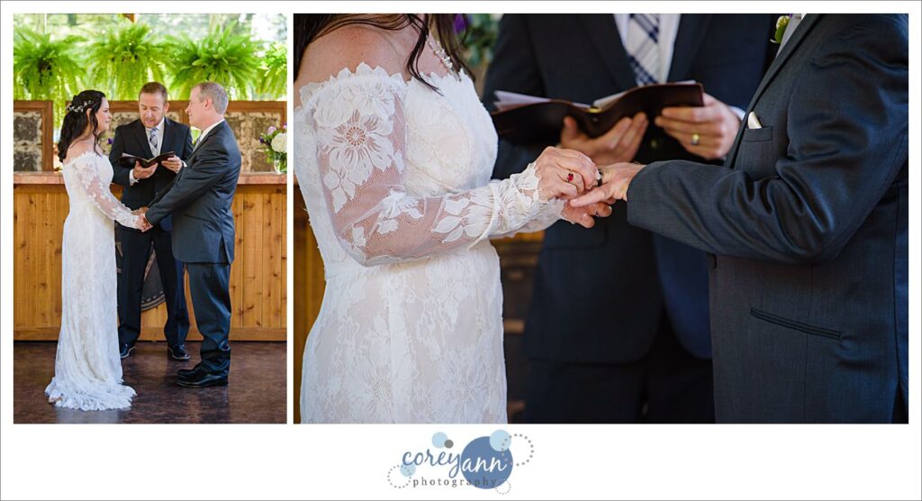 Micro wedding ceremony at Gervasi Vineyard in Canton
