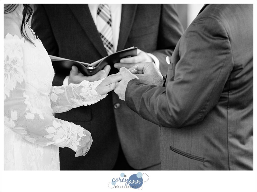 Micro wedding ceremony at Gervasi Vineyard in Canton