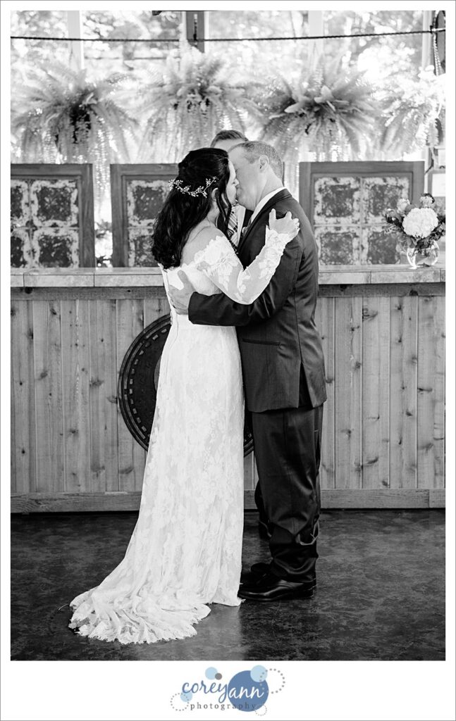 Micro wedding ceremony at Gervasi Vineyard in Canton