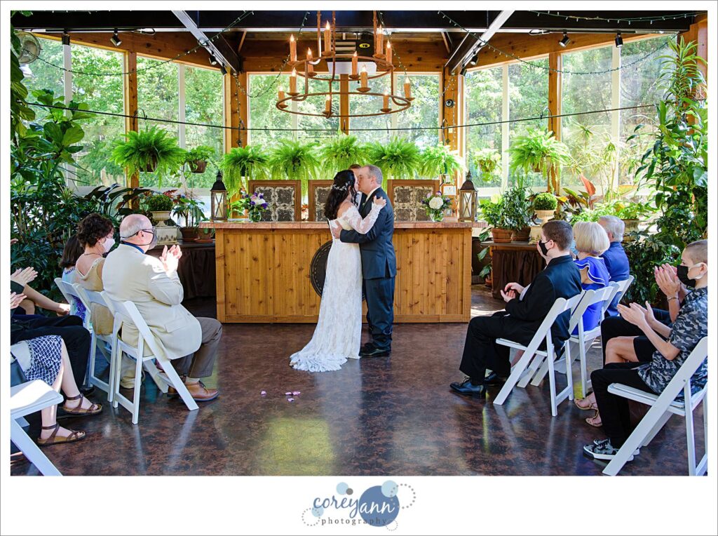 Micro wedding ceremony at Gervasi Vineyard in Canton