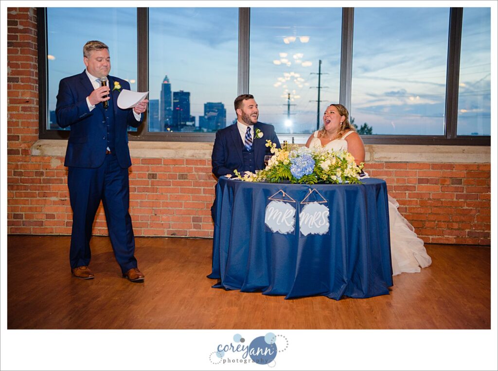 Ariel Internation Center sunset wedding reception in Cleveland Ohio