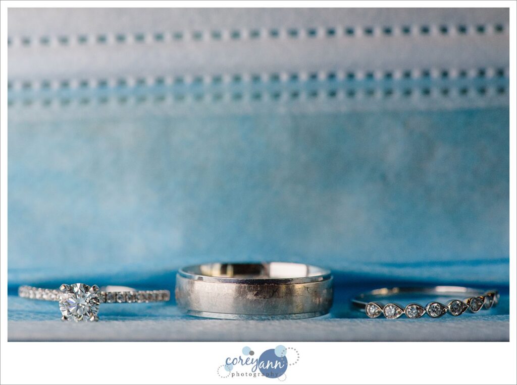 Wedding rings on mask