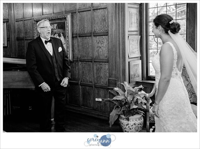 Father daughter first look in akron at Oneil house