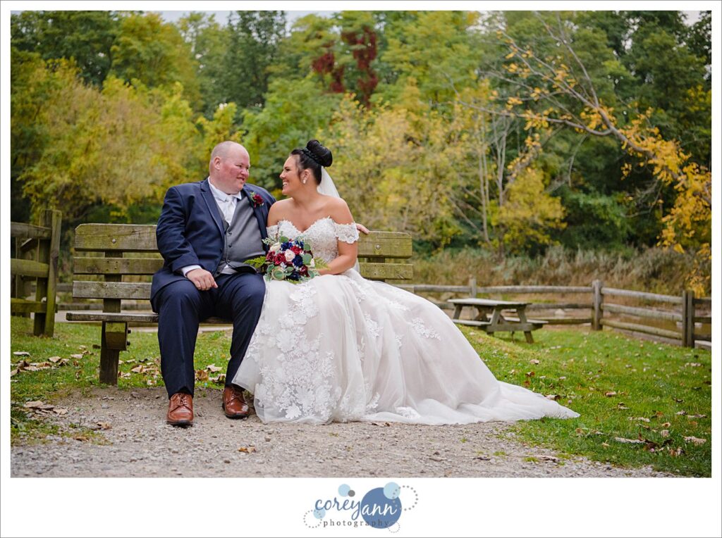 October wedding portraits in October at Chagrin River Park