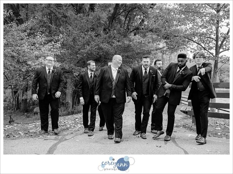 Groomsman at Chagrin River Park in Willoughby