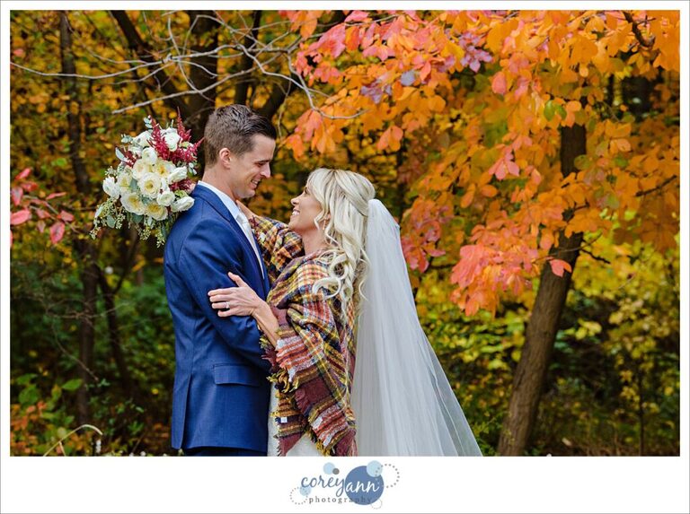 Autumn wedding portrait in Cleveland Ohio