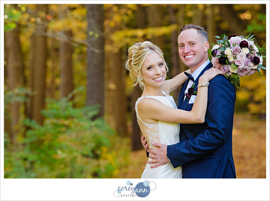 Autumn wedding in Akron Ohio at Sand Run Metro Park