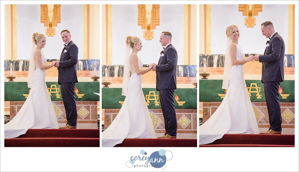 wedding ceremony at st vincent de paul in akron ohio
