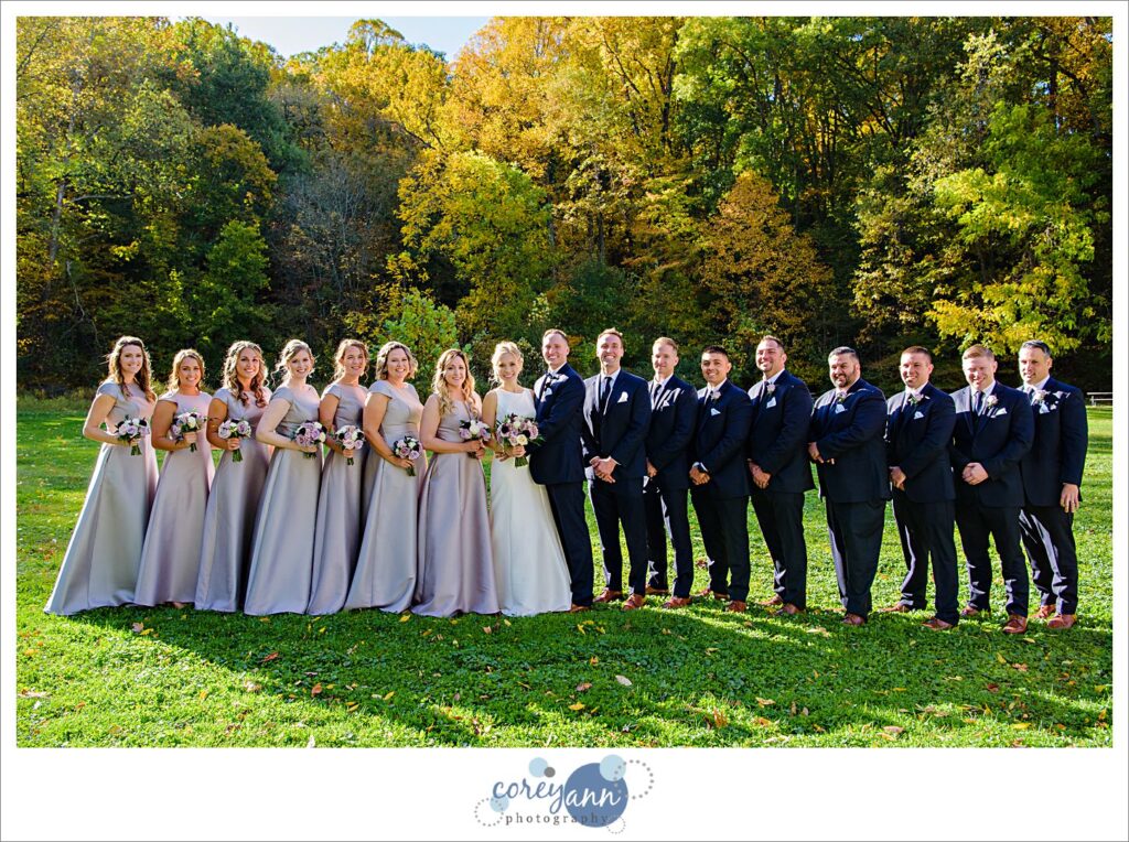 wedding bridal party photos at sand run metro park