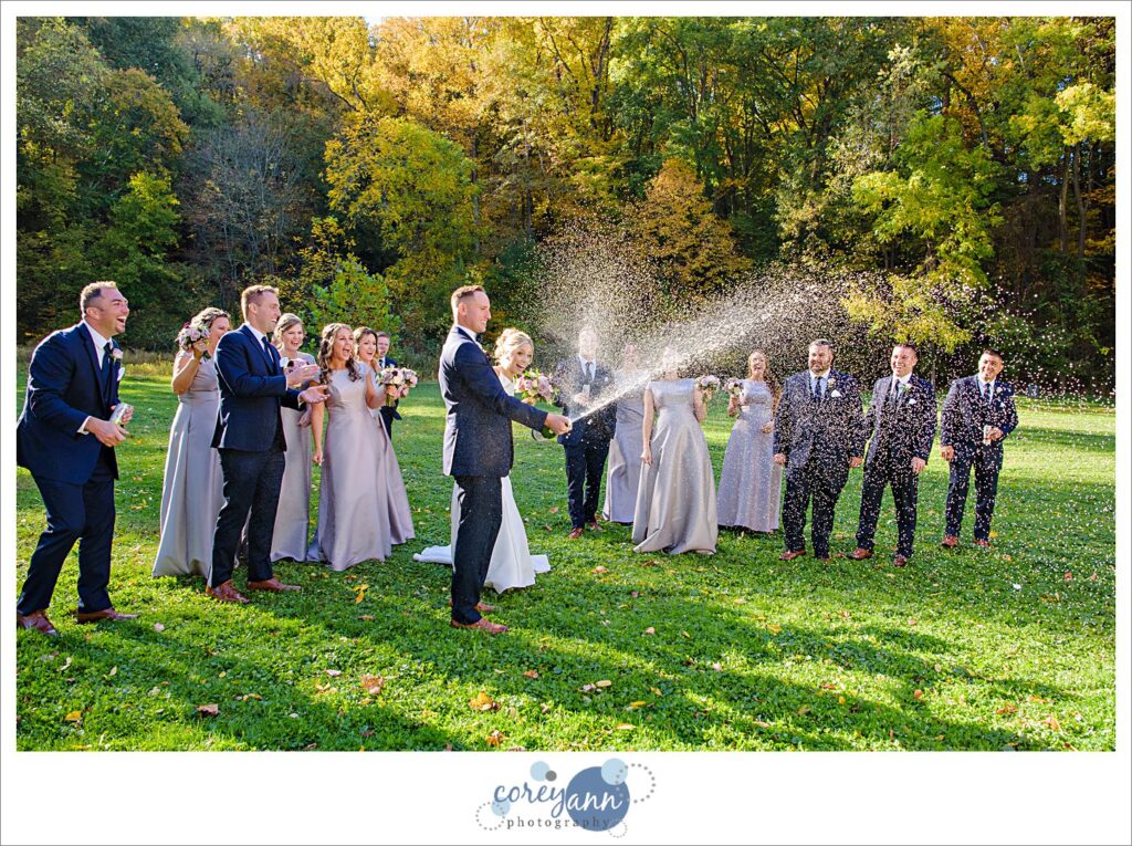 wedding bridal party photos at sand run metro park