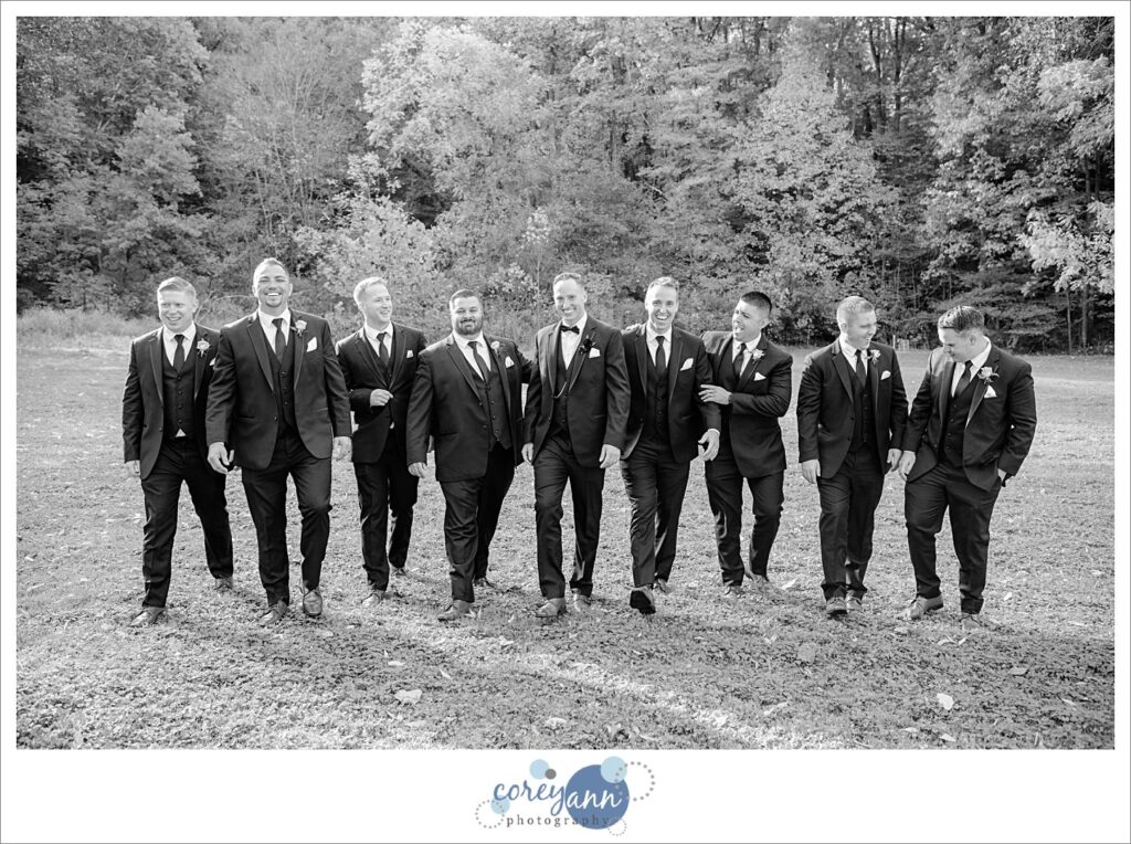 wedding bridal party photos at sand run metro park