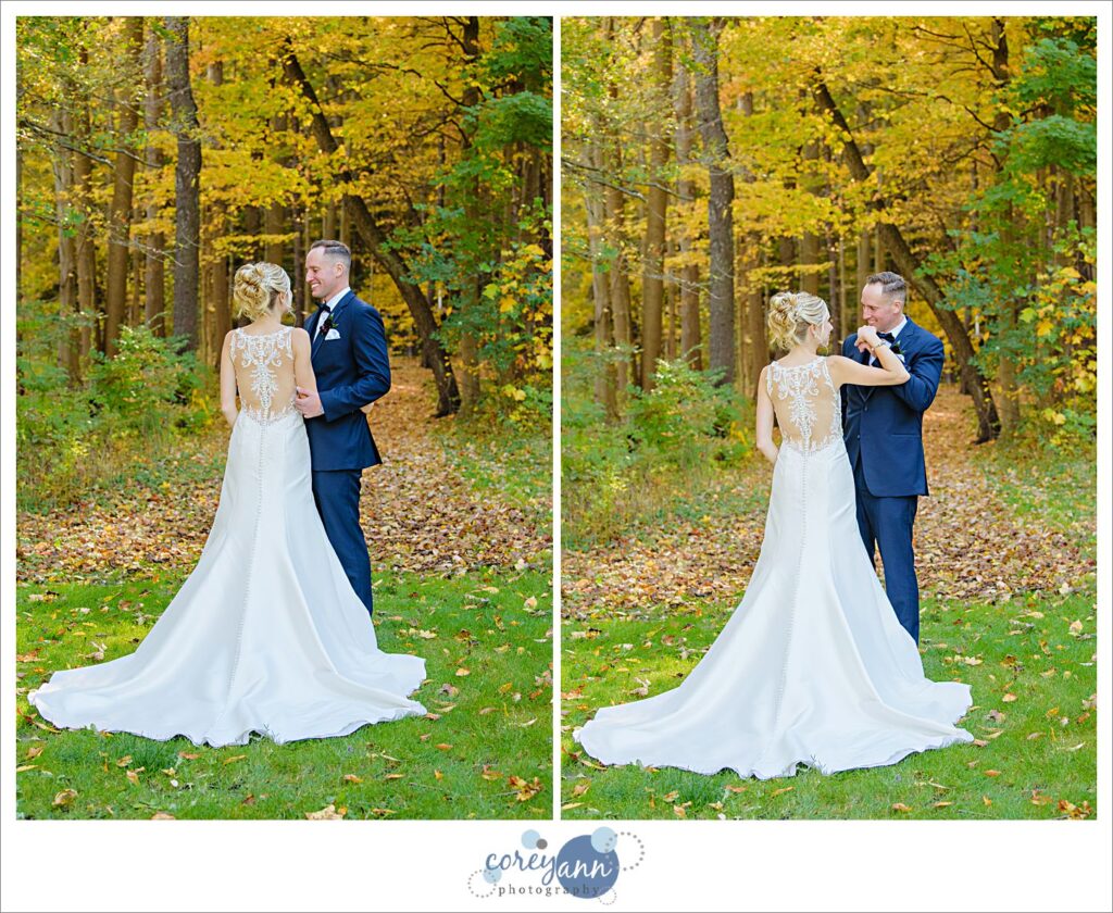 wedding photos at sand run metro park in october