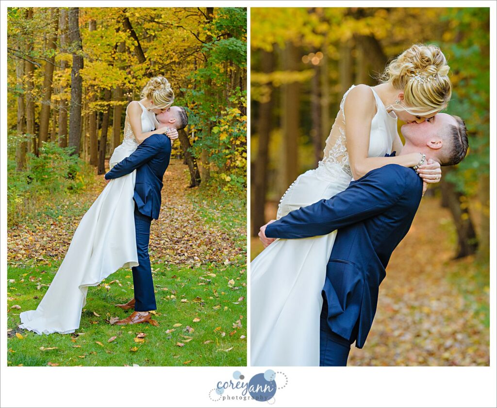 wedding photos at sand run metro park in october
