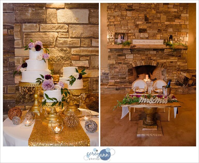 Gold themed wedding reception at The Event at Sunny Brook