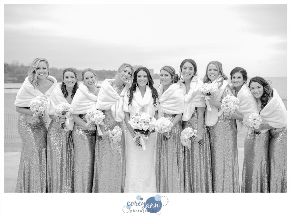 wedding photos at edgewater beach in Cleveland