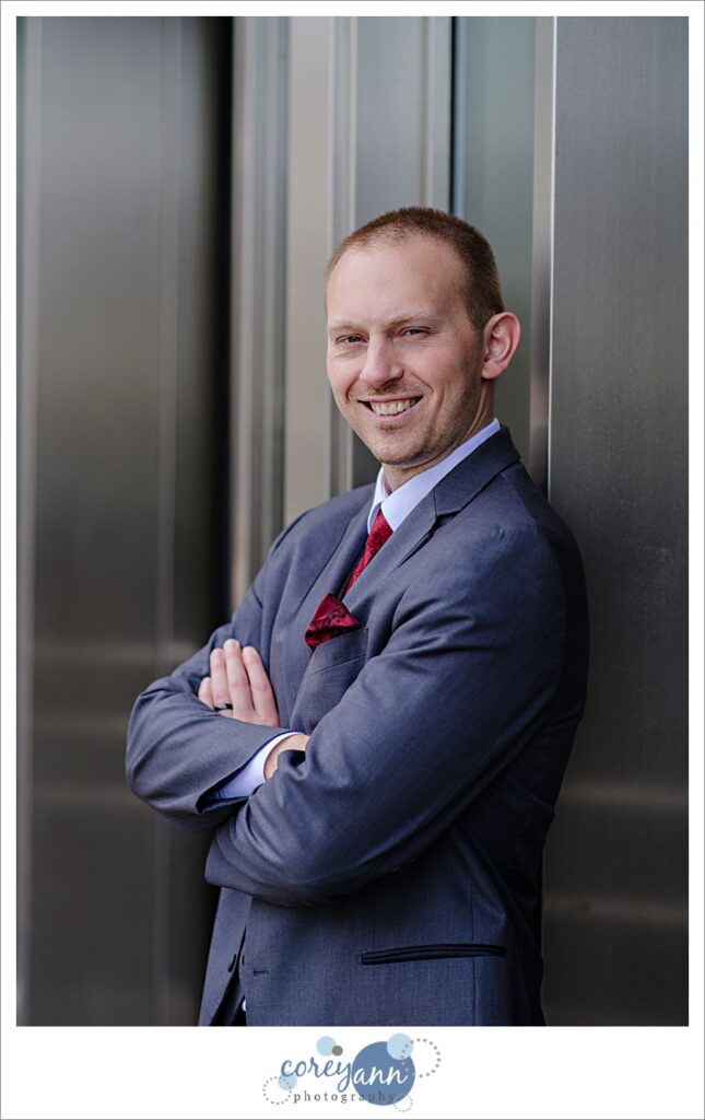 Groom before wedding in Cleveland