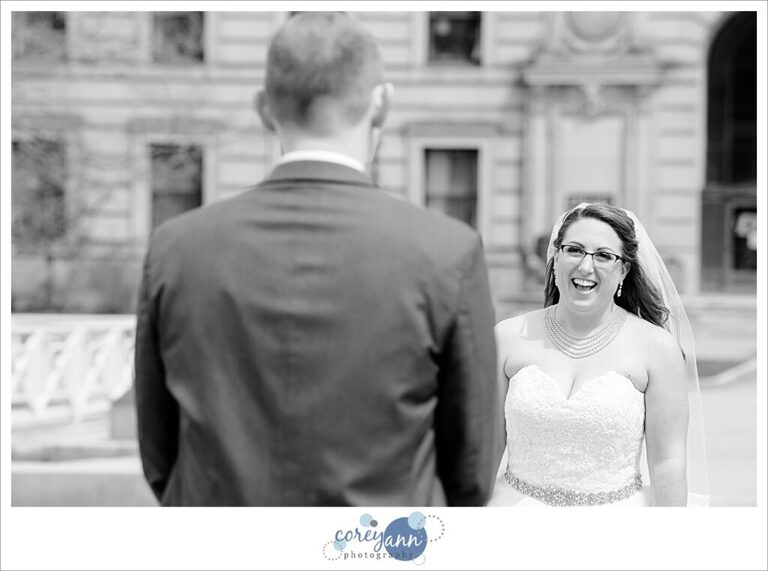 Wedding first look in Cleveland OH